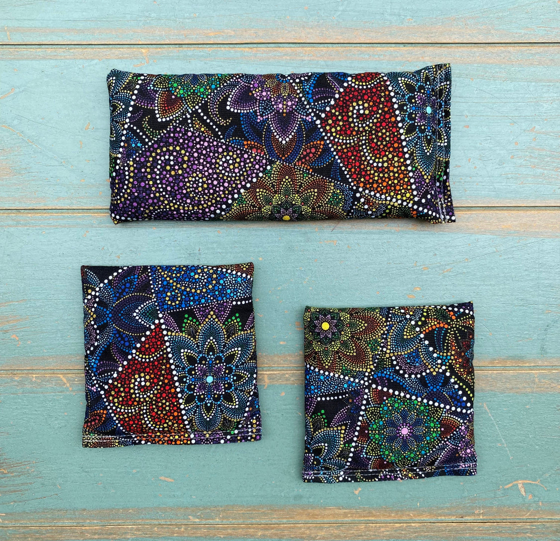 Yoga Trinity Set, Eye Pillow & ShaSha's, Aromatherapy Eye Pillow, Yoga Hand Weights, Eucalyptus peppermint eye pillow