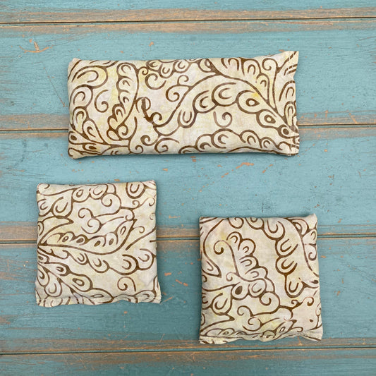 Yoga Trinity Set, Eye Pillow & ShaSha's, Rosemary Lavender Eye Pillow, Yoga Hand Weights