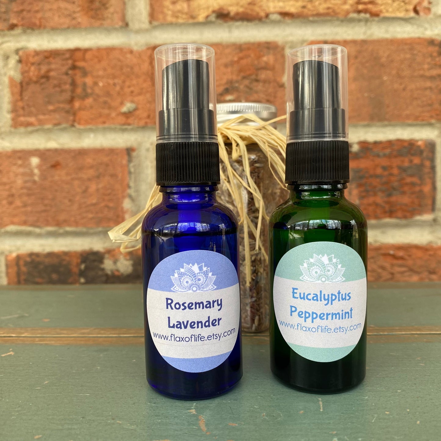 Essential Oil Spritzer, Rosemary Lavender or Eucalyptus Peppermint, 1 ounce oil spritzer, Neck Wrap Spray, Yoga Mat Spray, Eye Pillow Spray