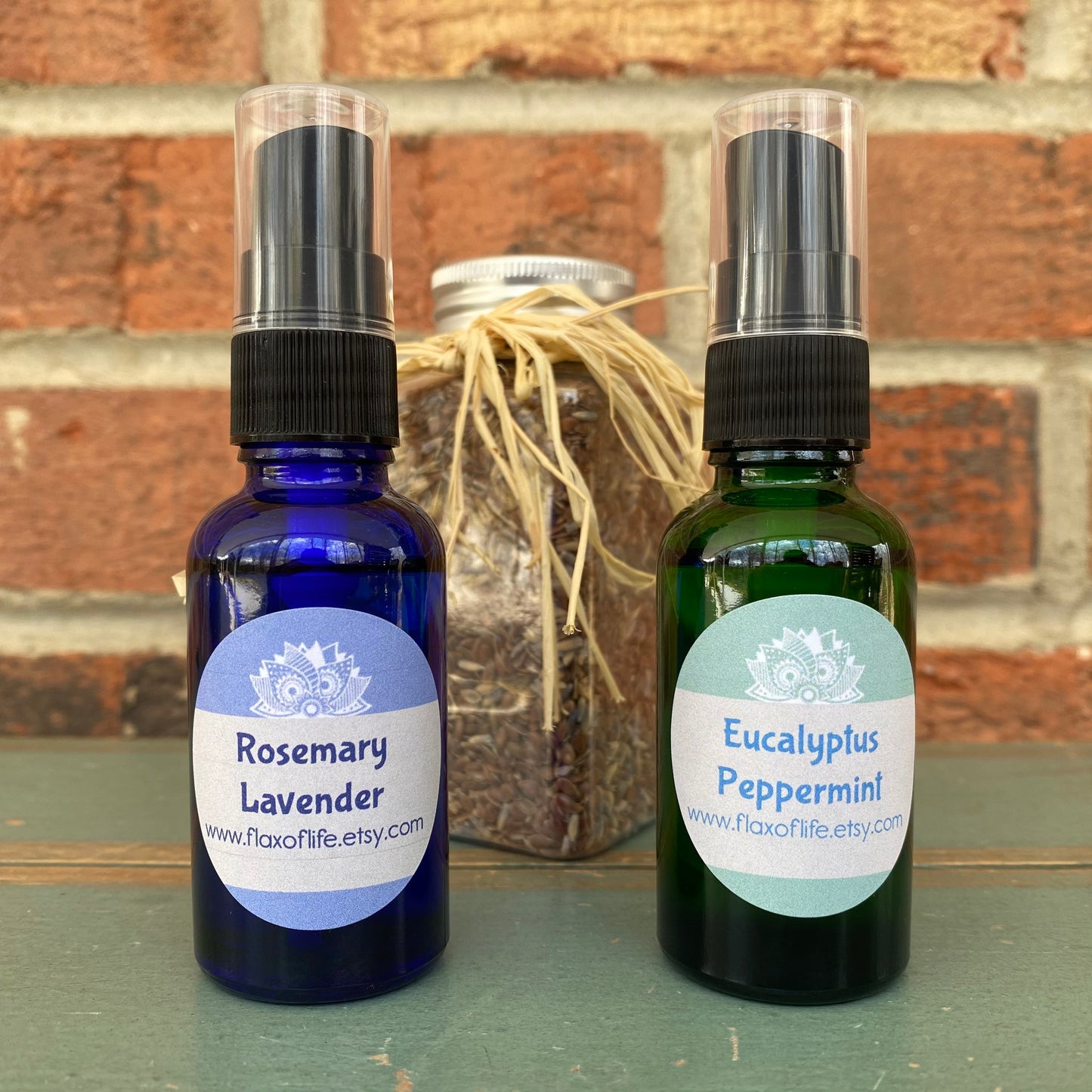 Essential Oil Spritzer, Rosemary Lavender or Eucalyptus Peppermint, 1 ounce oil spritzer, Neck Wrap Spray, Yoga Mat Spray, Eye Pillow Spray